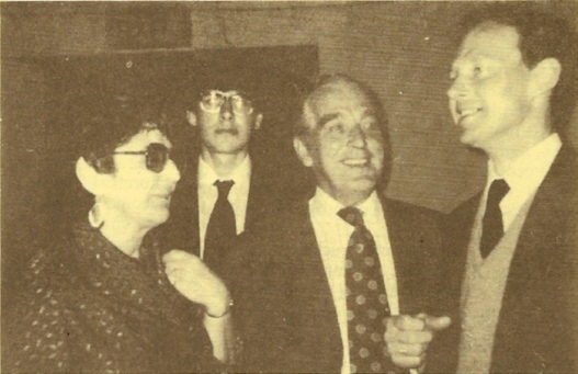 To photograph officers of the two oldest societies together would, a few years ago, have been an impossibility! However, at the Civic Reception we were pleased to find the Master of the Cumberlands (John Barnes) (right) enjoying the company of the secretary of the College Youths (Jim Prior), together with Mrs. Ann Speed and her son Gregory