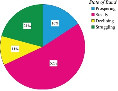 State of bands pie chart